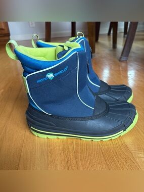 Arctic Shield Waterproof Snow Boots Insulated Blue Green Winter Youth Boys Sz 6